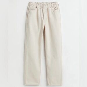 H&M Beige Slim Ankle 100% Cotton Pants, Medium, 8